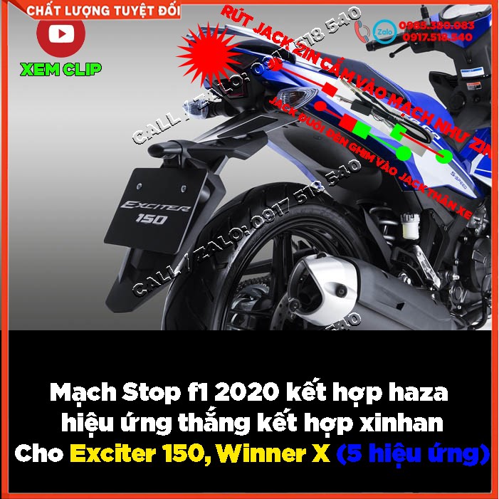 Mạch Stop f1 2020 - 2021 kết hợp haza- xin vượt- xinhan Cho Exciter 150, Winner X ( 5 hiệu ứng ) - xem clip