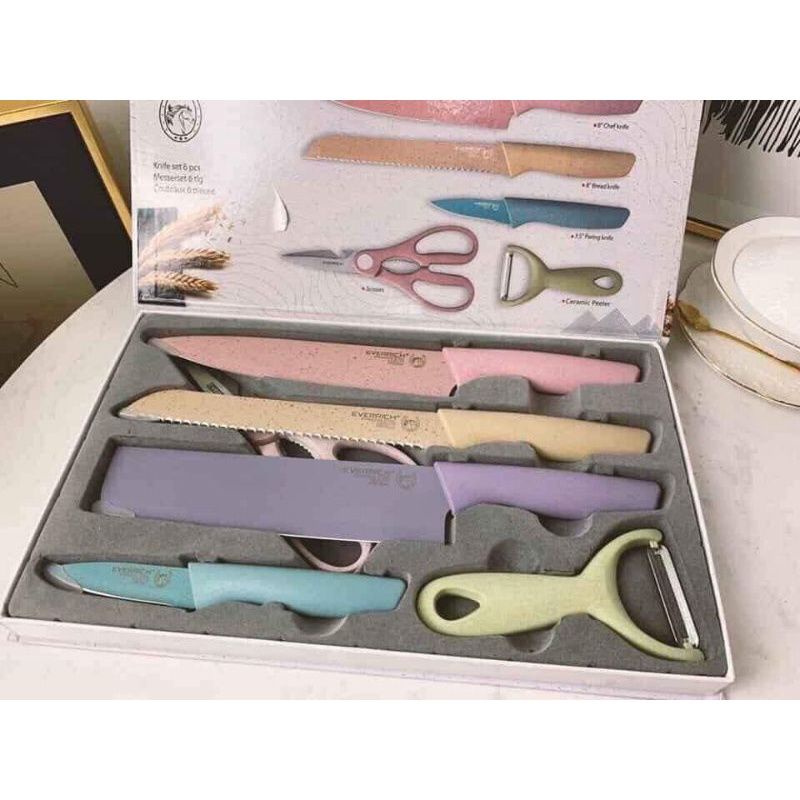 BỘ DAO LÚA MẠCH 6 MÓN - SÉT 6 MÓN DAO,KÉO,NẠO,GỌT XỊN XÒ