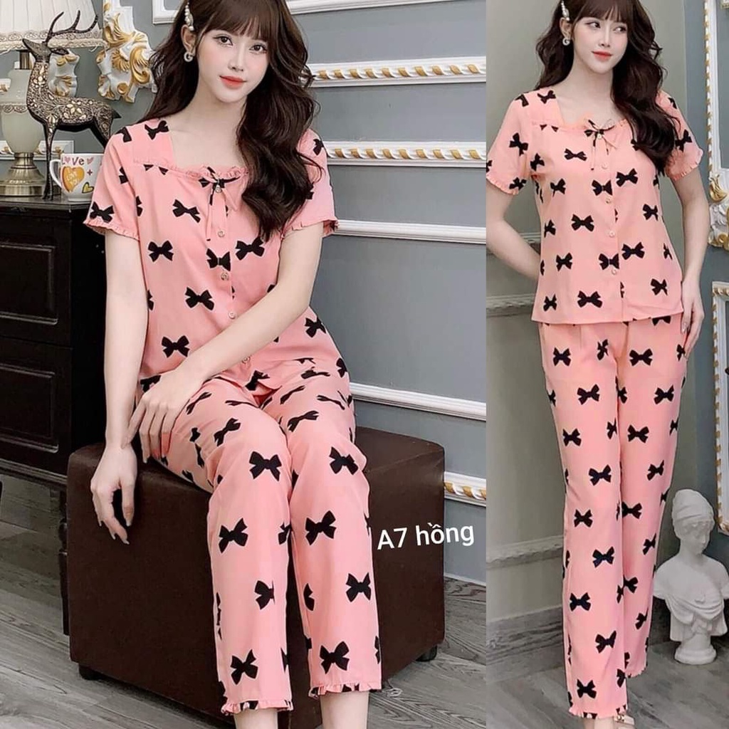 SET LỤA NƠ QUẦN LỬNG  MẶC NHÀ - LUADAI79