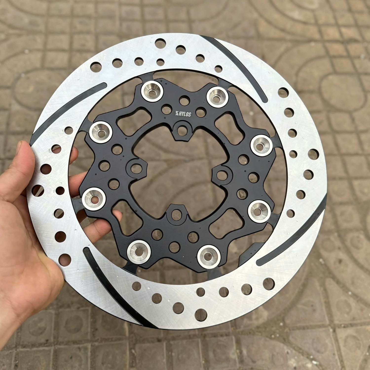 Đĩa Hylos Size 267mm V4 4 Lỗ, 6 Khoen Inox 304 Mẫu 2025 Lắp Mọi Loại Xe