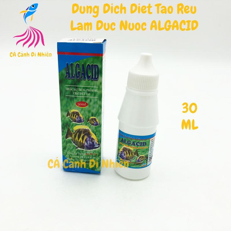 Dung dịch diệt rêu tảo ALGACID làm đục nước hồ cá 30ML có khống chế sự phát triển của tảo làm đục nước, hạn chế việc thay nước thường xuyên
