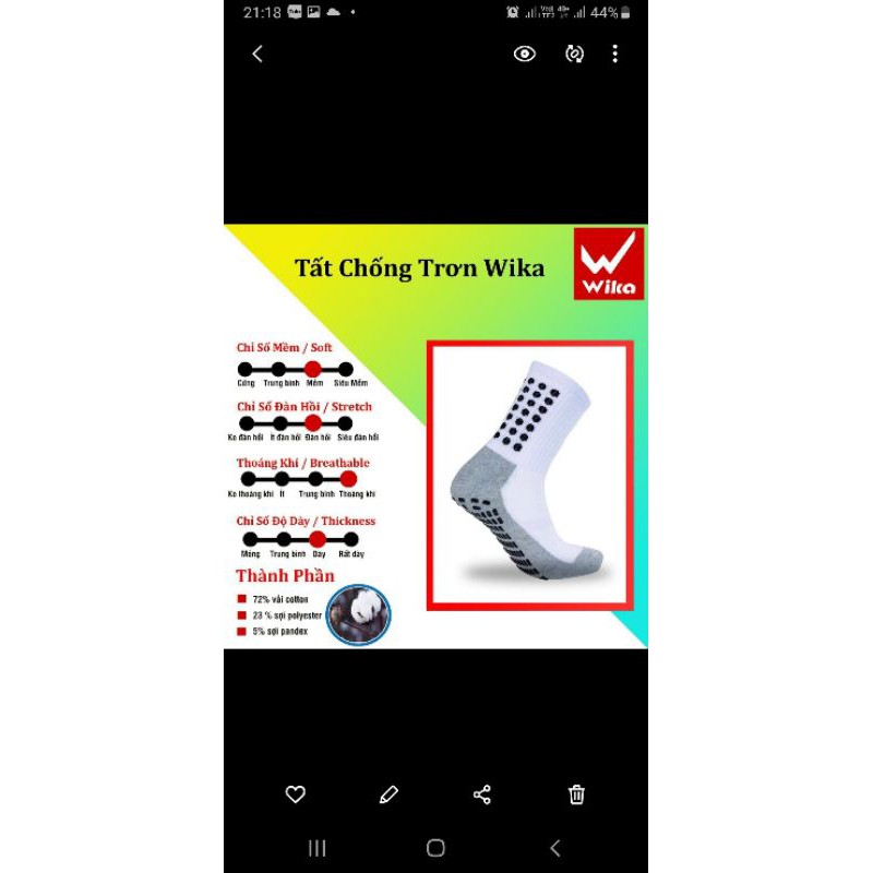 [Hàng chính hãng] Tất chống trơn wika