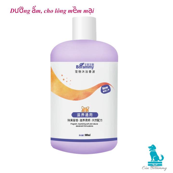 Sữa tắm cho chó mèo BORAMMY 500ml khử mùi hôi dưỡng lông mềm mại cho thú cưng – Sữa tắm cho thú cưng dưỡng chất hoa hồng có độ nhớt thấp dễ xoa và…