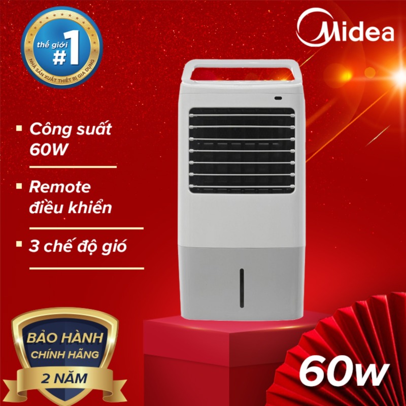 Bảng giá Quạt điều hòa hẹn giờ điều khiển từ xa MIDEA AC120-16AR (đa chức năng 60W dung tích 10L) Tự động tắt bơm khi hết nước - Hàng chính hãng bảo hành 2 năm