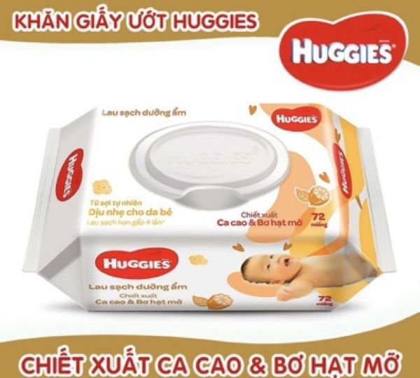 Khăn ướt Huggies hộp 72 miếng