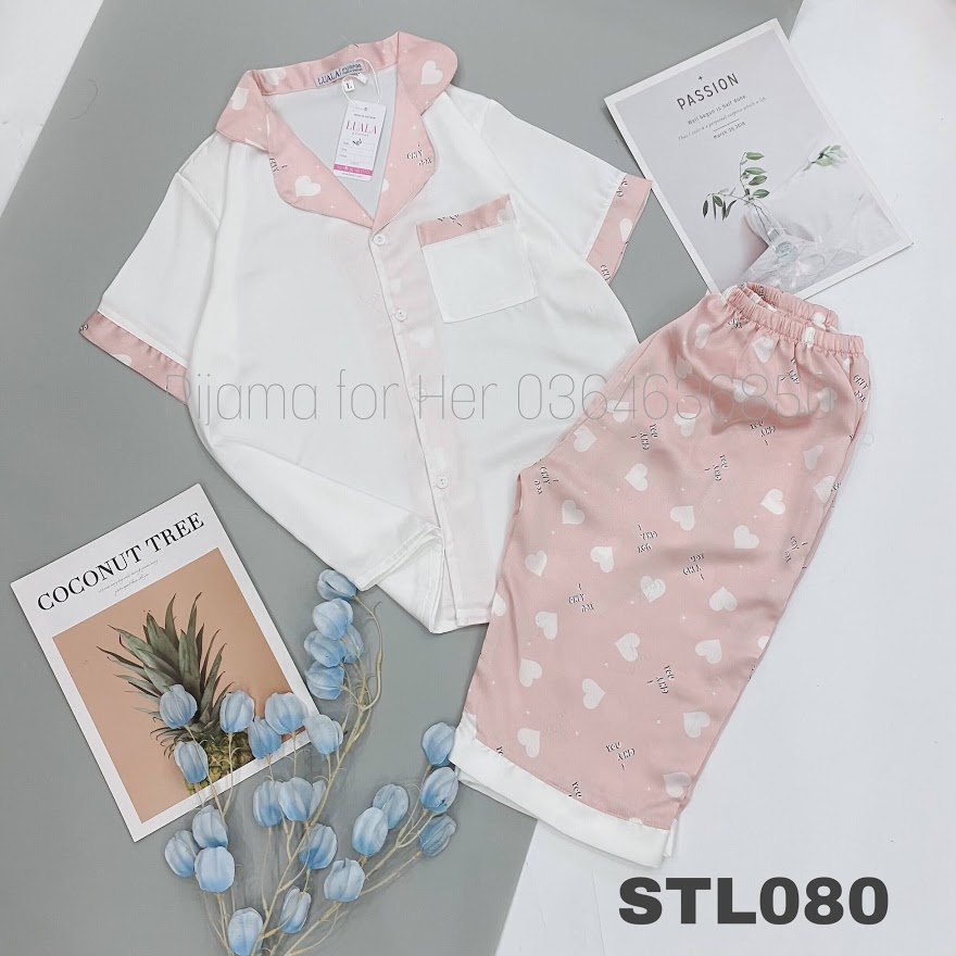 Bộ lụa Satin hoạ tiết cao cấp Tay ngắn quần lửng [HÀNG CHUẨN ĐẸP]