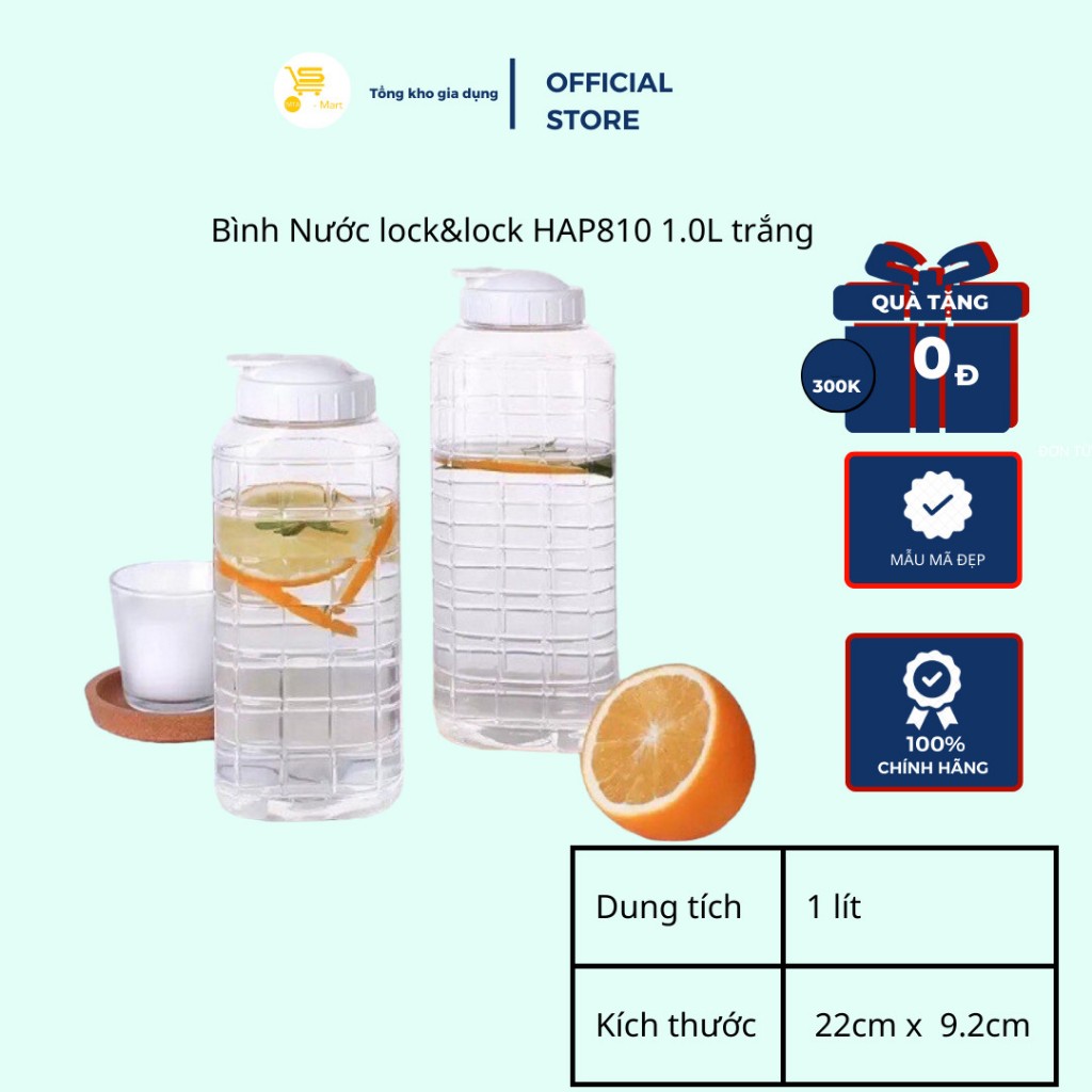 Bình Đựng Nước 1L - 1,5L Lock&Lock, Bình Đựng Trà Sữa, Nước Trái Cây, Chai Nhựa Đựng Nước Dày Dặn, An Toàn, Dễ Vệ Sinh MTA-MART2
