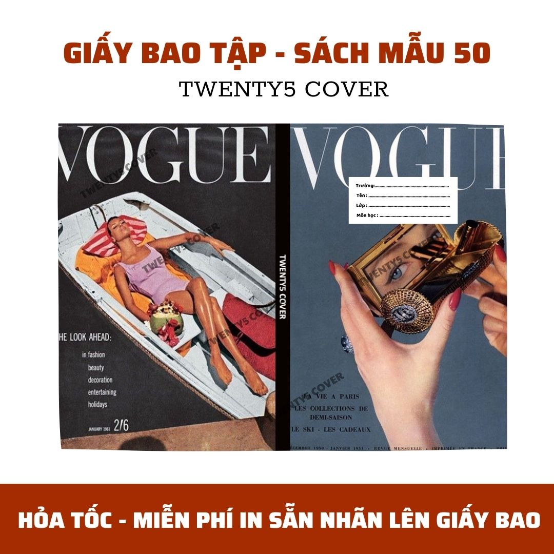 GIẤY BAO TẬP - SGK MẪU 50 - 59 [ MIỄN PHÍ IN NHÃN BASIC TRÊN GIẤY BAO - CHẤT GIẤY DÀY BÓNG ]