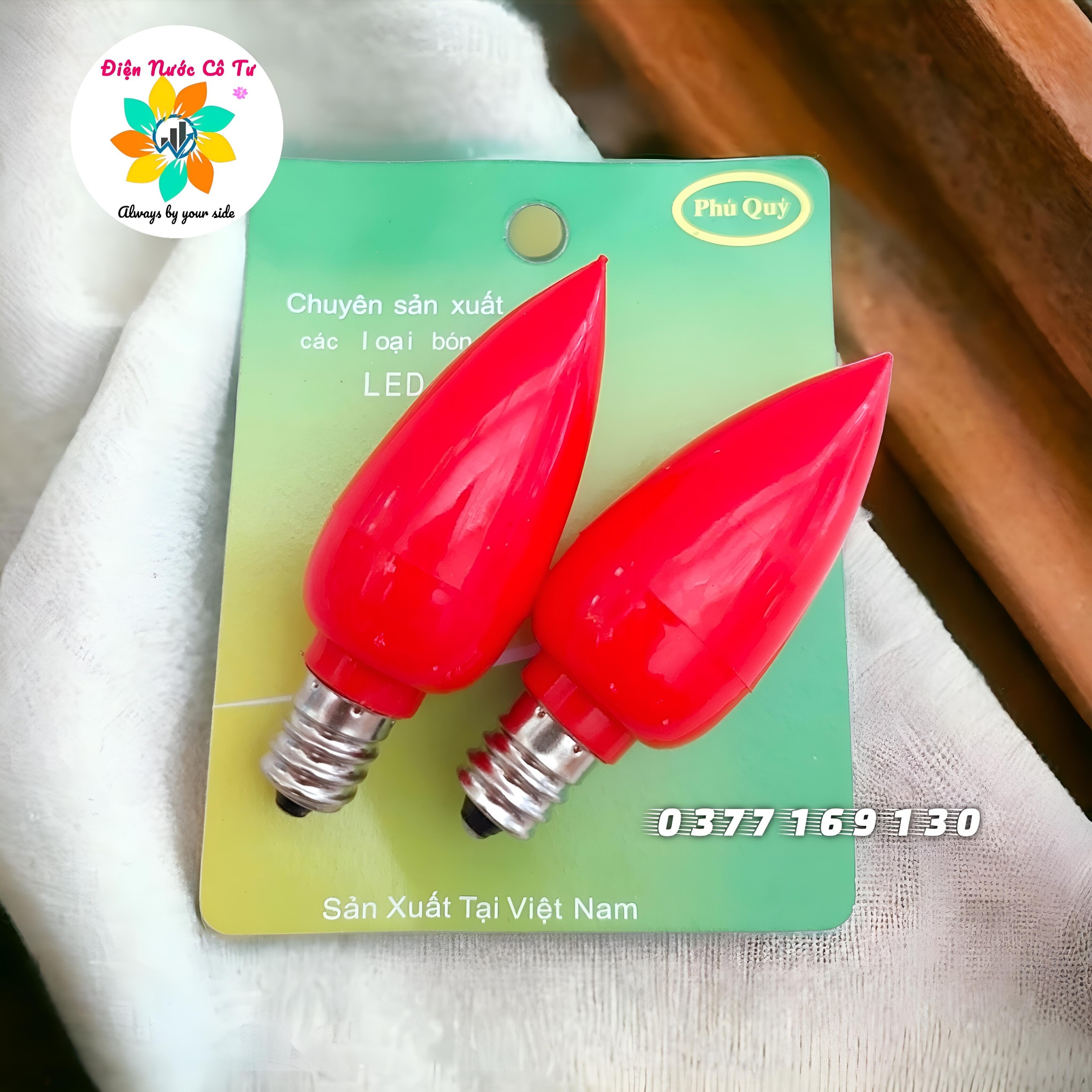 2 bóng đèn LED Ớt bóng đèn bàn thờ E12 đủ màu các loại