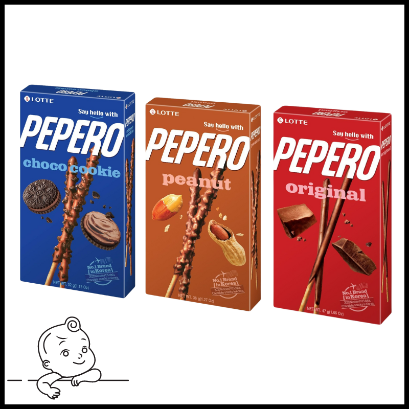 Bánh que Lotte Pepero - Combo 3 - Choco Cookie, Peanut & Original
