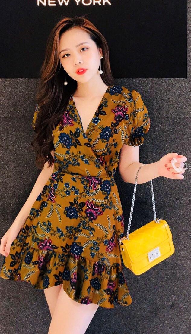 Đầm voan họa tiết hoa