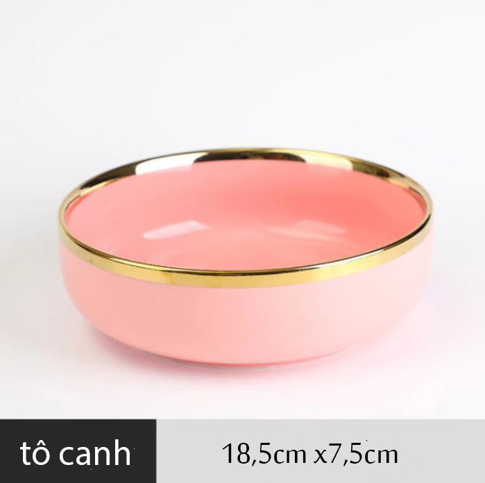 Pink With Gold Inlay Ceramics Plate Steak Food Plates Nordic Style Bowl Ins Dinner Dish Porcelain Dinnerware