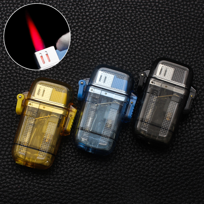 Creative red spark lighter 127 gas jet lighter strong jet flame lighter