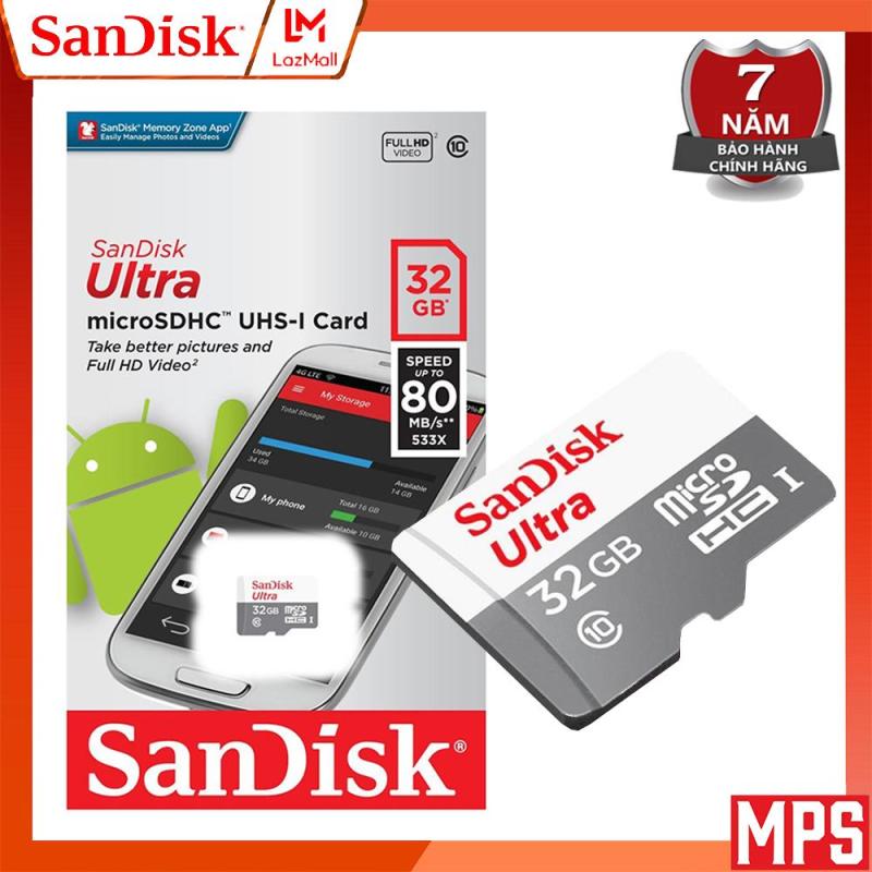 Thẻ Nhớ MicroSDHC SanDisk Ultra 32GB class 10 533x - 80MB/s