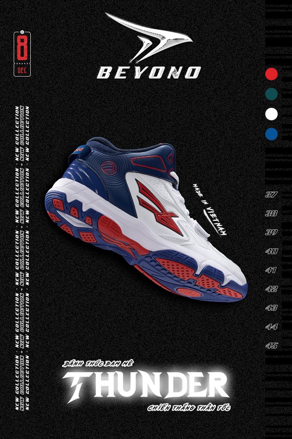 Giày Beyono Thunder White - Giày Chuyên Bóng Chuyền