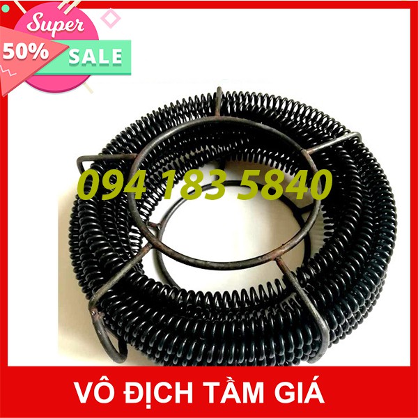 Dây thông cống lò xo dài 6m chỉ gồm dây không có phụ kiện phi 16💰freeship💰