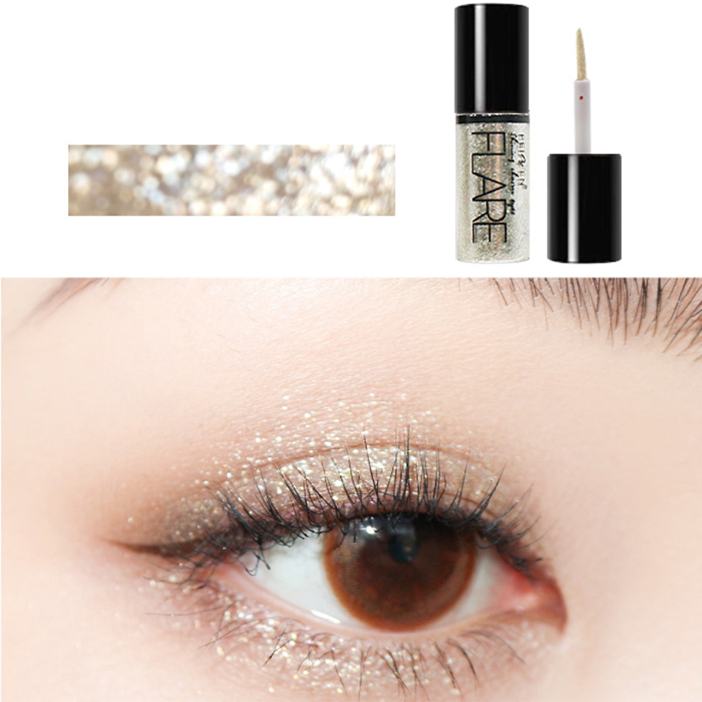 Portable 5 Colors Metallic Shiny Smoky Eyes Eyeshadow Waterproof Glitter Liquid Eyeliner Makeup Eyeshadow