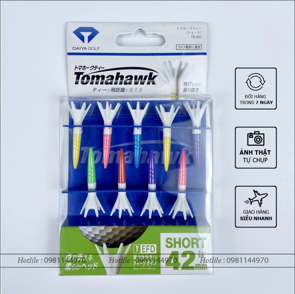 [GIẢM 50K PHÍ SHIP + HOÀN TIỀN 50K] Tee đánh Golf tomahawk - Daiya Thương hiệu : DAIYA GOLF ( Nhật Bản )
