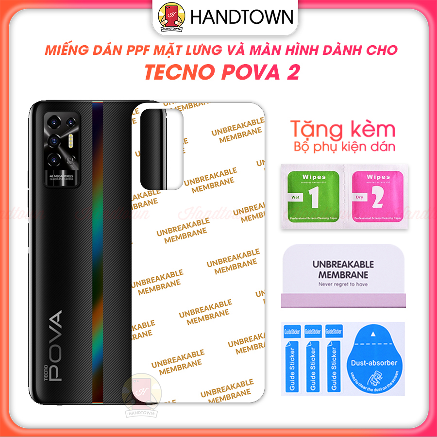 Miếng Dán Màn Hình Mặt Lưng PPF Tecno Pova 2 Spark 6 Go 7 7T Kính Cường Lực Dẻo Tecno Bảo Vệ Máy Chống Xước Chống Nước Chống Vân Tự Phục Hồi Handtown