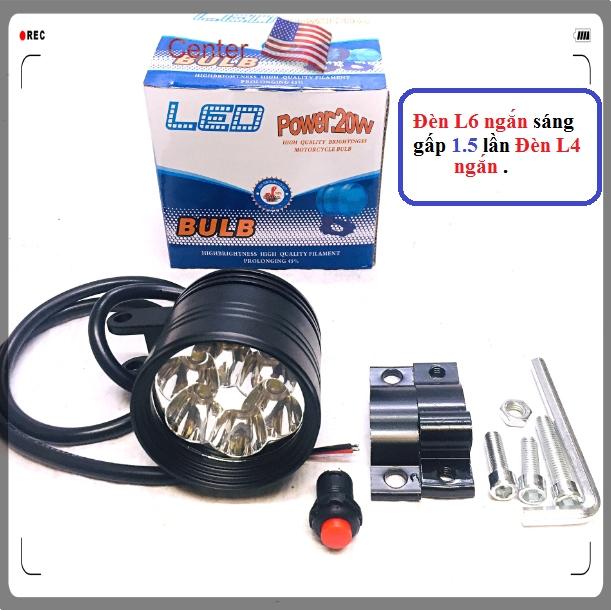 [ Tặng Công Tắc ] Đèn pha led , đèn trợ sáng L6 ngắn siêu sáng
