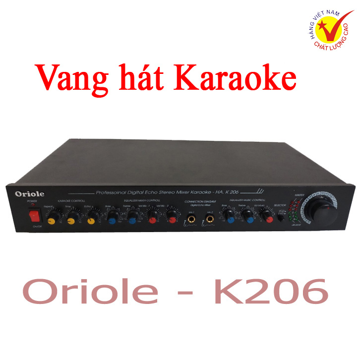 VANG SỐ KARAOKE ORIOLE K206 – VANG SỐ CHỈNH CƠ KARAOKE TẶNG DÂY KẾT NỐI AV LOẠI TỐT CHO ĐẦU VANG KARAOKE