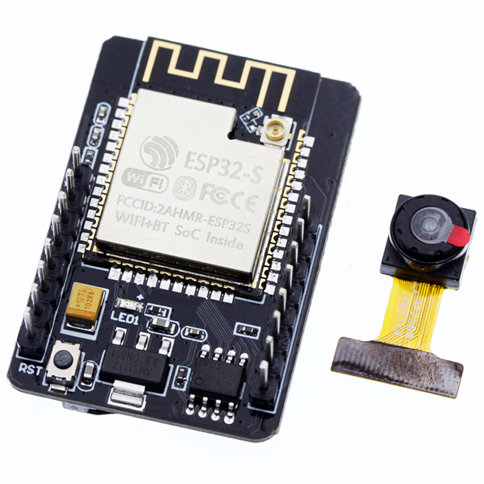 Mạch thu phát wifi Esp32 camera, có đế cắm nạp code (loại tốt)