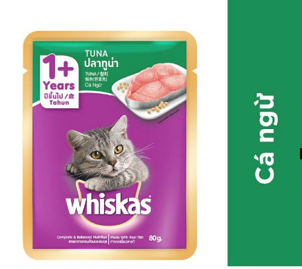 Pate whiskas gói 80g x 24 gói (mix từ 4 vị)