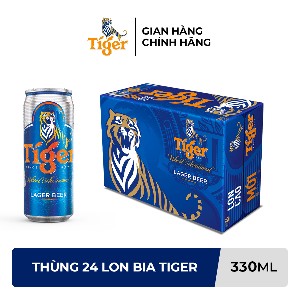 [Tiger] Thùng 24 Lon Bia Tiger - 330ml/lon