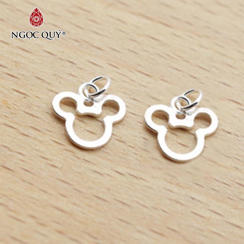 Charm bạc hình chuột mickey treo 4x6mm - Ngọc Qúy Gemstones