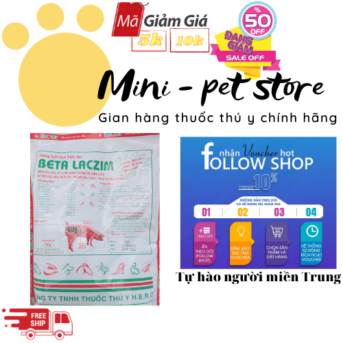 [1KG] MEN TIÊU HÓA, NGỪA TIÊU CHẢY BETA LACZIM - THUỐC THÚ Y HERO
