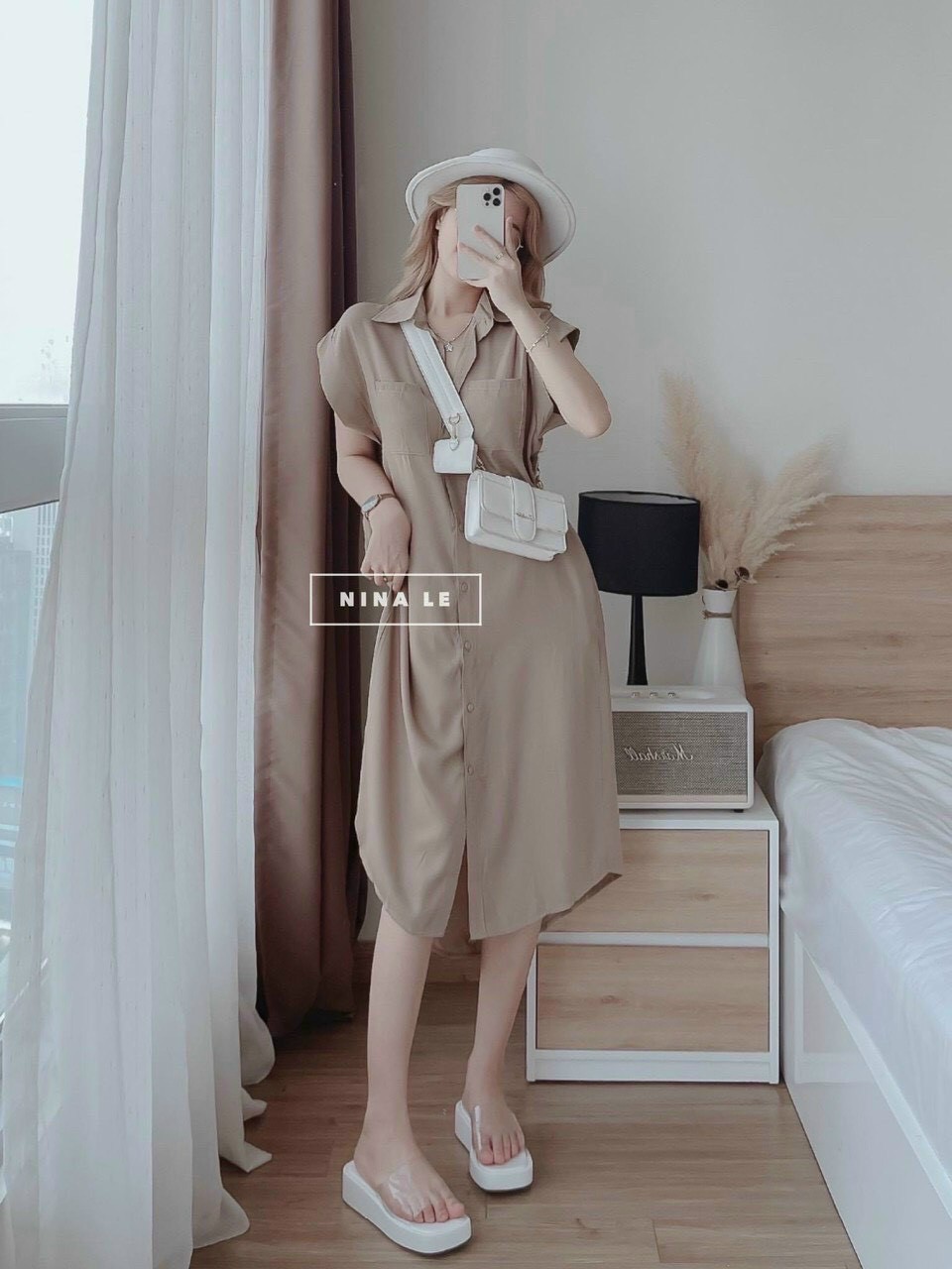 Đầm Đũi Xuông Phối Túi