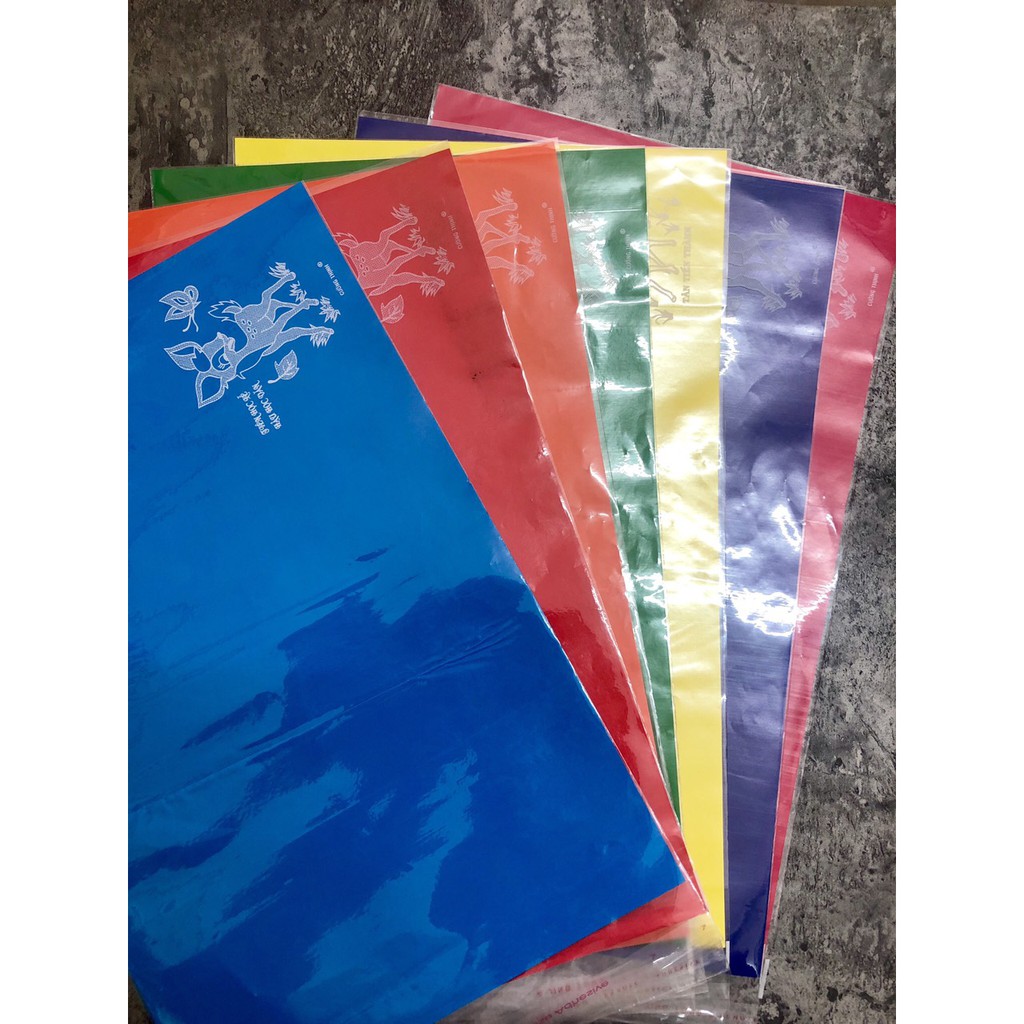 Combo 10 tờ giấy bao tập màu