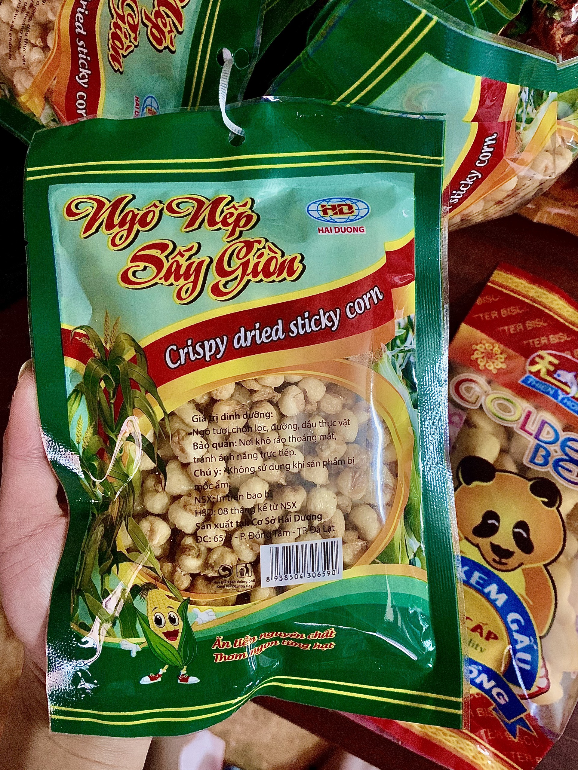 Bịch ngô nếp sấy giòn đặc sản đà lạt