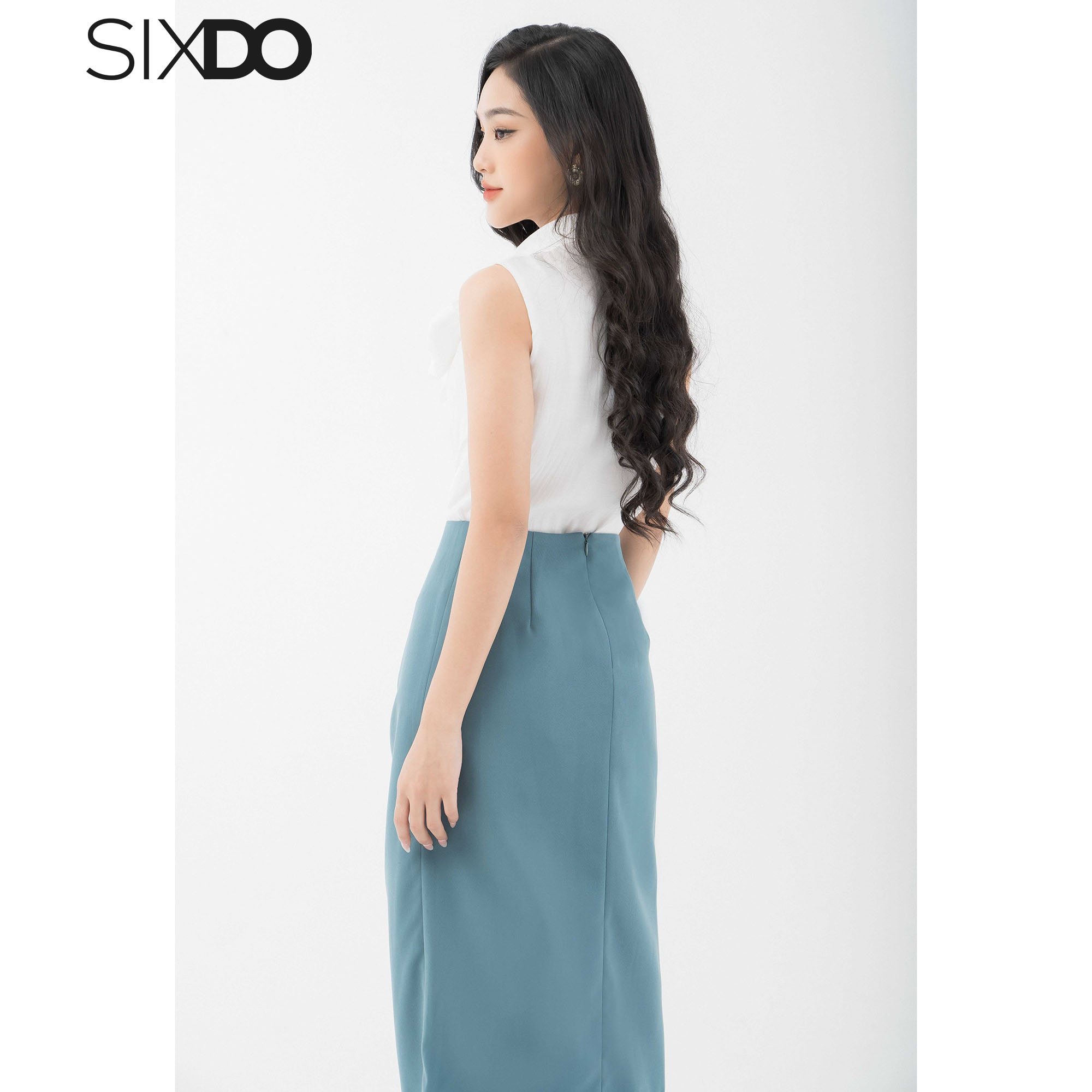 Chân váy nhúm eo xẻ tà SIXDO