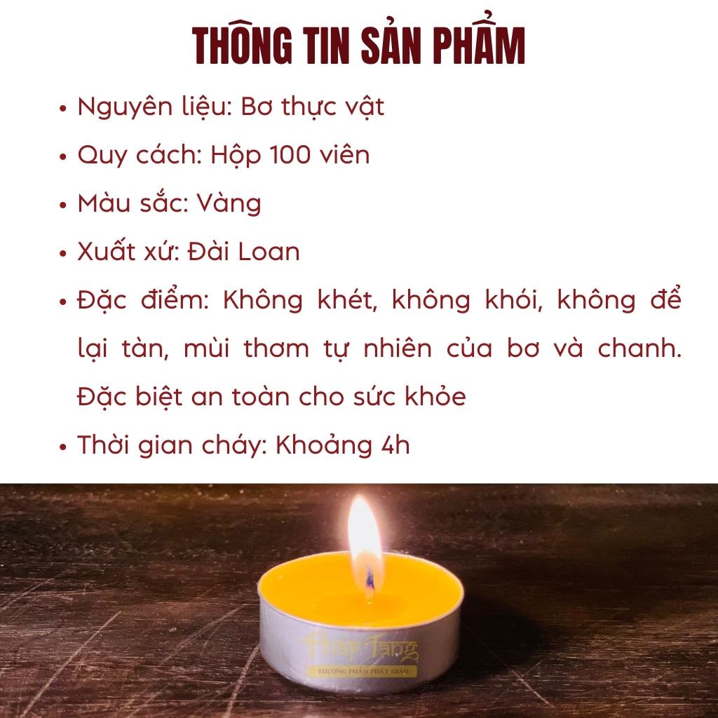 Nến, đèn bơ thực vật hộp 100 cây - Pháp Tạng