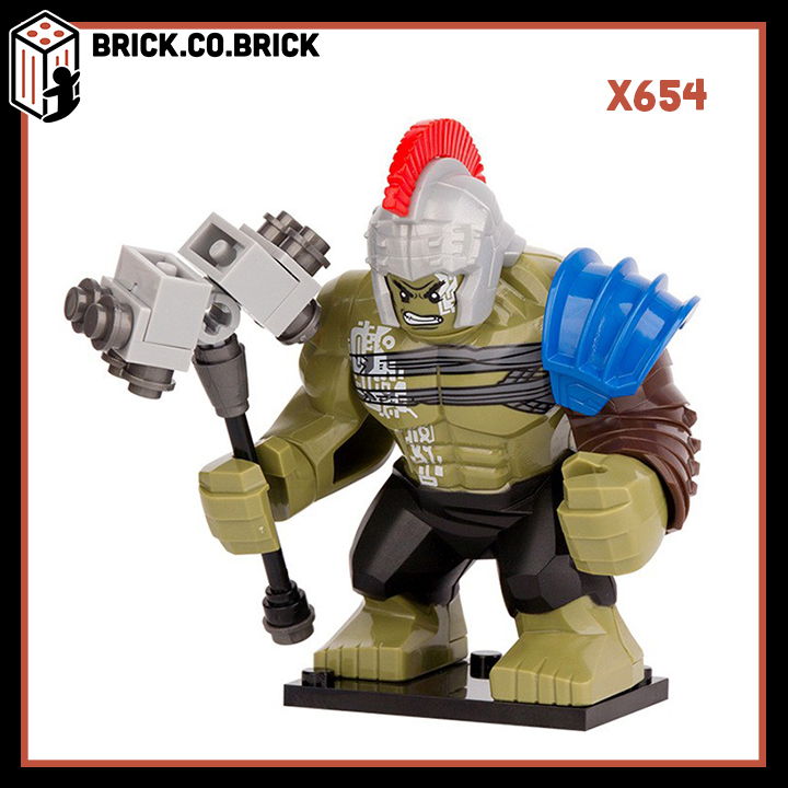Mô hình bigfig hulk đồ chơi lắp ráp siêu anh hùng khổng lồ xanh figure x654
