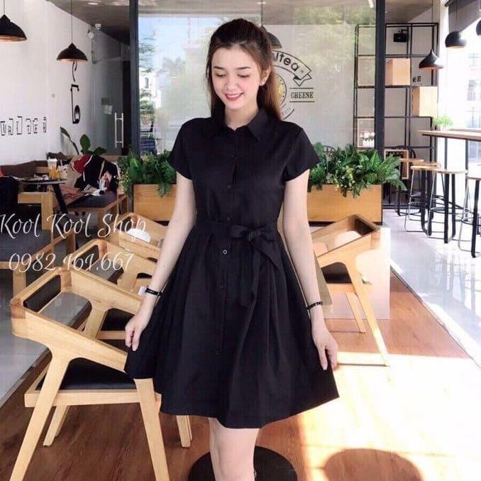 Đầm xòe voan thắt nơ