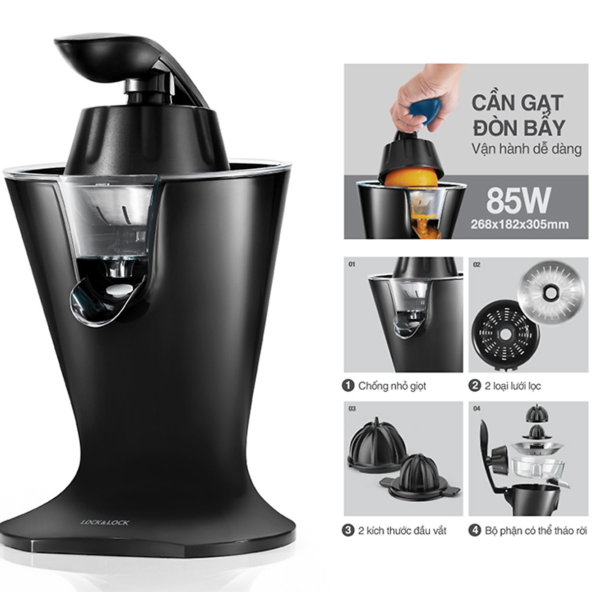 Máy vắt cam Lock&Lock EJJ256BLK 85W