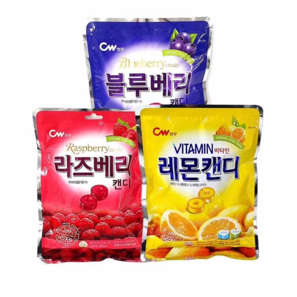 Kẹo Vitamin CW vị mâm xôi gói 100g