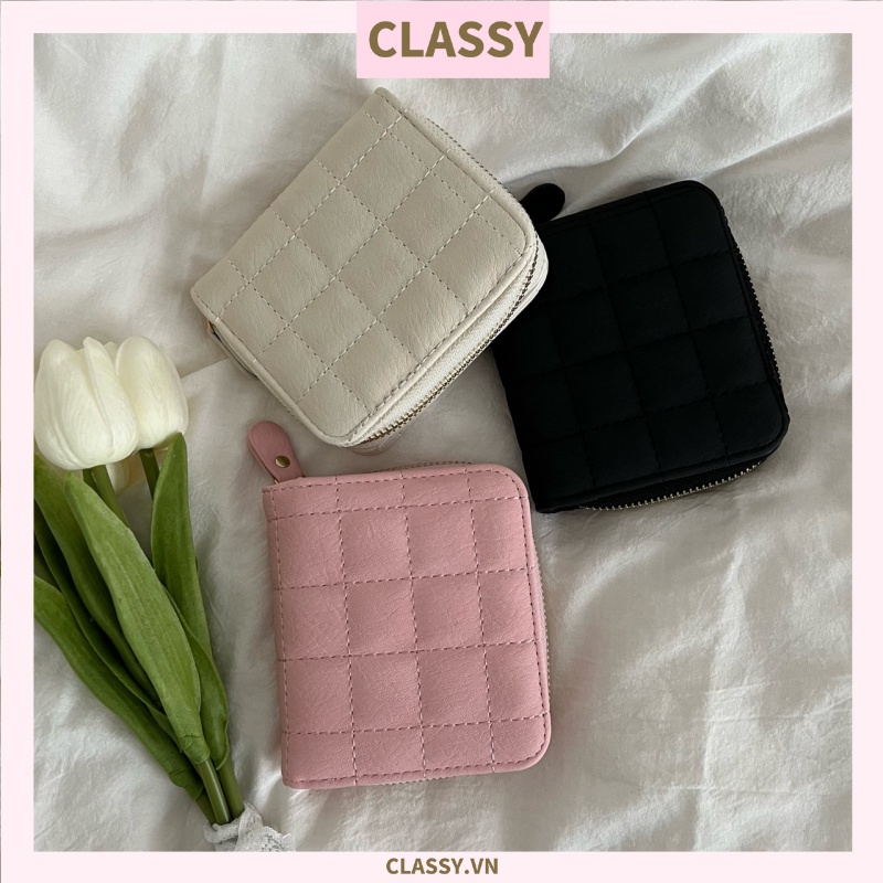 Classy Ví nữ ngắn mini cầm tay da PU cao cấp T1165