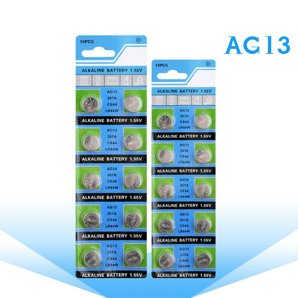 Vỉ 10 viên pin cúc áo ag13 – lr44 – a76 – sr44