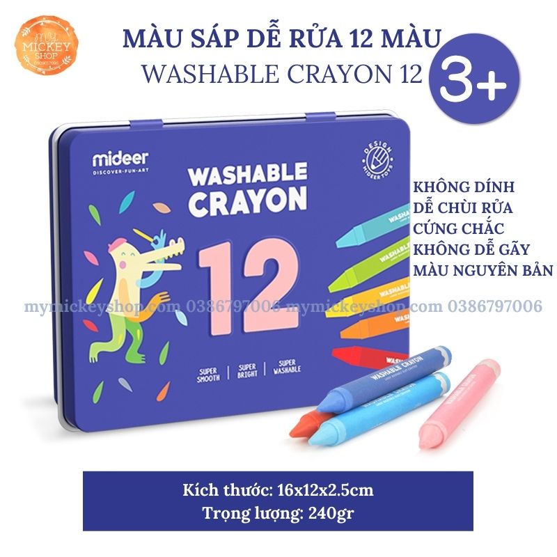 Mideer bút sáp màu vẽ sáp lụa nhiều màu nhiều mẫu cho bé lựa chọn