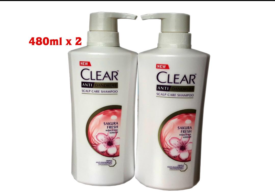 Combo 2 Chai Dầu Gội Clear Anh Đào 480ml Thái Lan