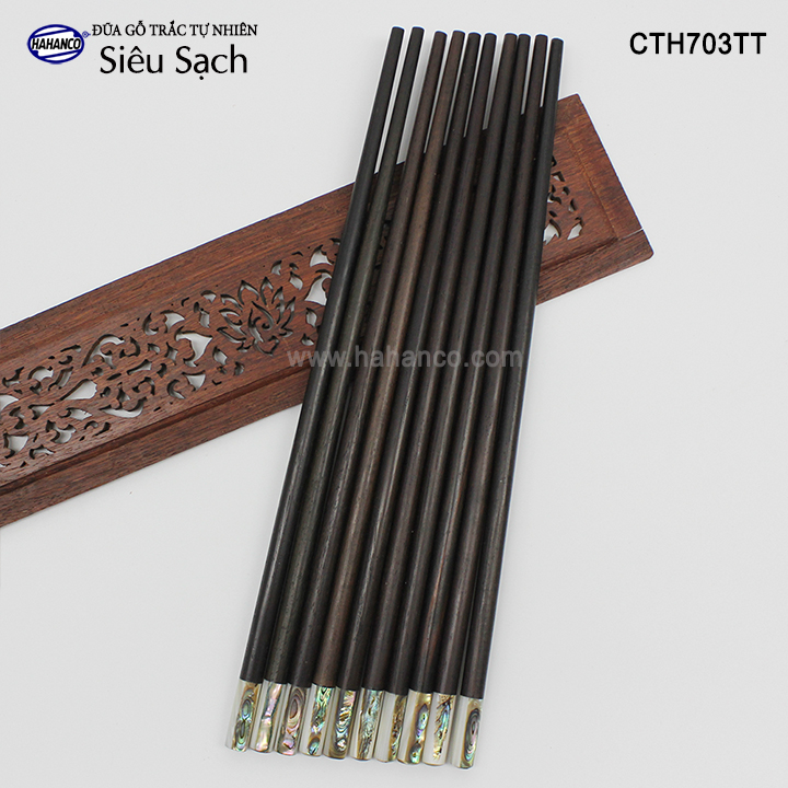 Đũa gỗ Trắc tròn đầu bào ngư Úc (10 đôi/hộp) đũa gỗ tự nhiên siêu sạch - an toàn cho sức khỏe - CTH703TT - Chopstick of HAHANCO