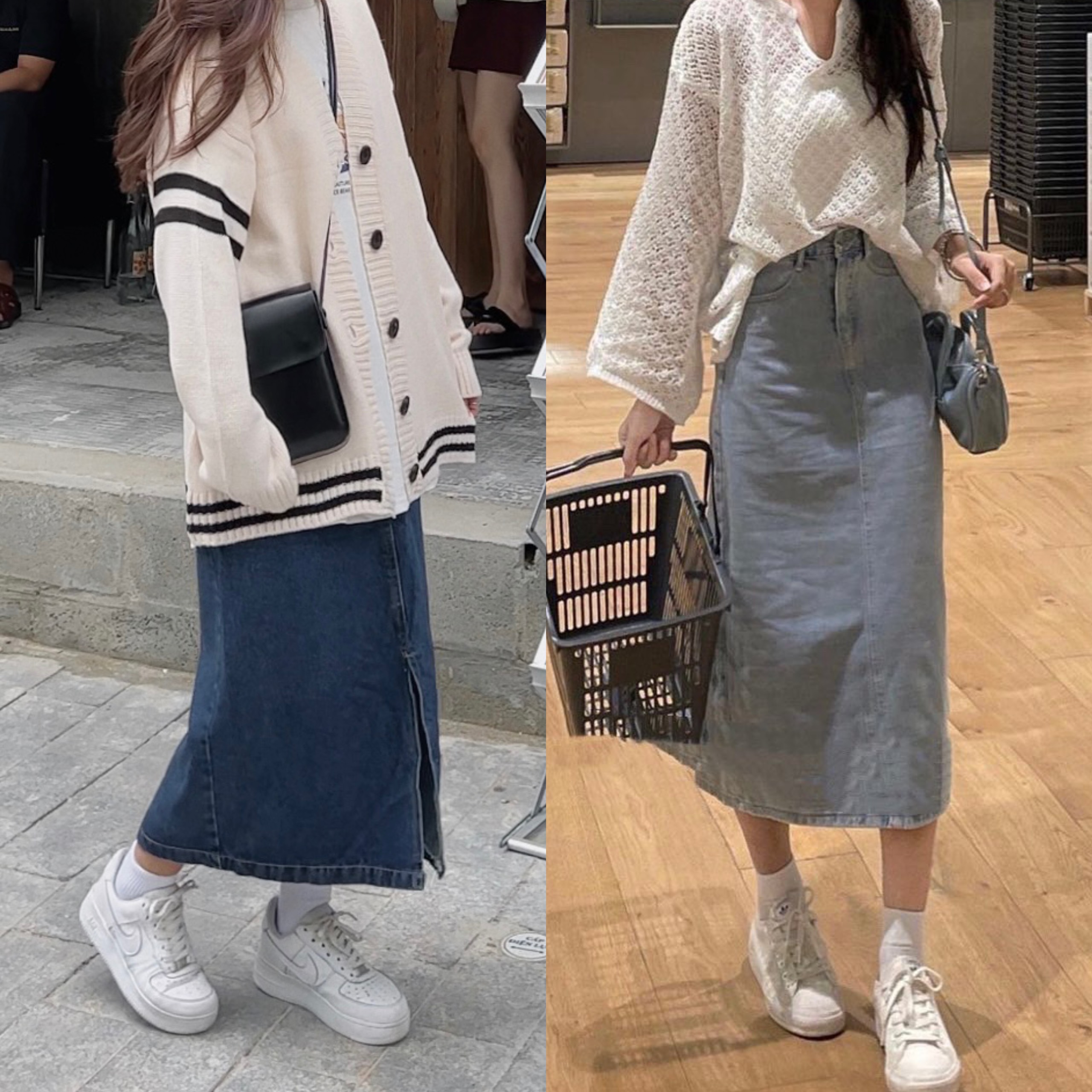Chân váy jeans xẻ tà Ulzzang