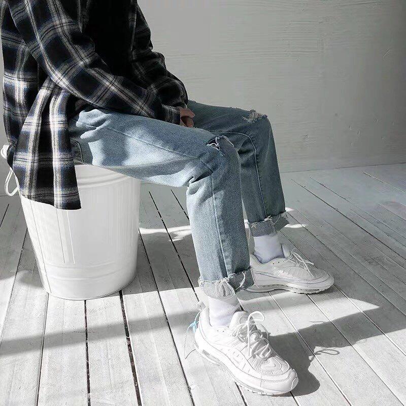Quần Baggy Nam Nữ Rách Gối Phong cách