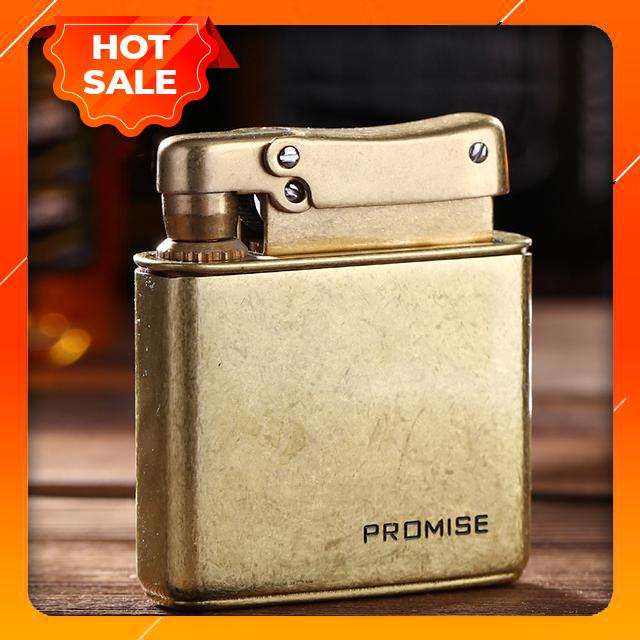 Hộp qụet bật lửa promise bnc 006 thiết kế độc lạ khắc chữ promise nhỏ dưới góc bật lửa - dùng xăng đá cao cấp