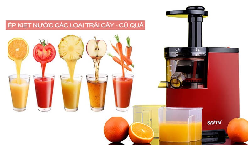 Máy ép chậm SAVTM JE-07 vỏ đỏ