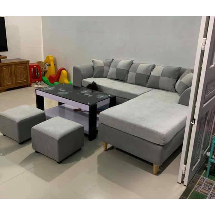 Sofa phòng khách góc chữ L Vải nỉ cao cấp