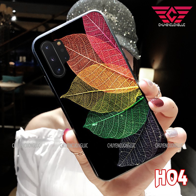 ỐP LƯNG SAMSUNG NOTE 10/ NOTE 10 PLUS/ NOTE 8/ NOTE 9 - HOA LÁ SANG TRỌNG BẰNG KÍNH
